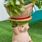 Glitzhome® 12.5" Pig Holding a Watermelon Decorative Garden Stool